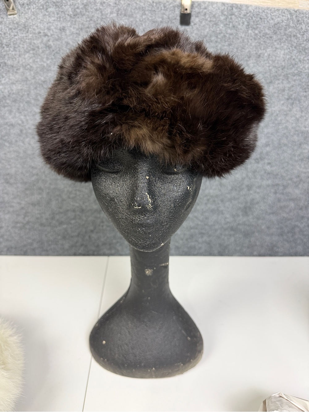 Vintage Brown Real Fur Ushanka Trapper Hat Convertible Russian Cossack